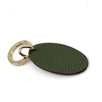 Trixi Gronau leather key fob Urbany Tejus Lizzard embossing olive